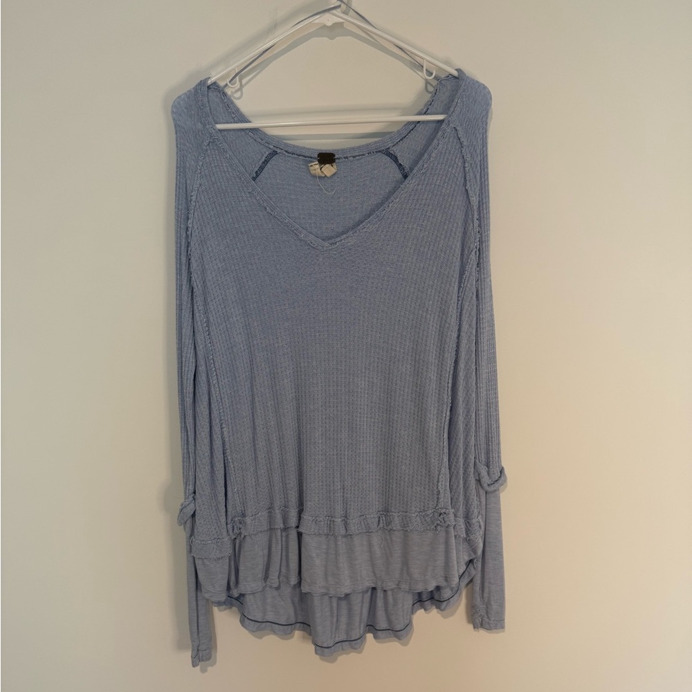 We The Free Soft Blue Long Sleeve Top